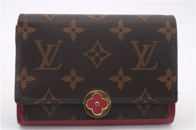 Auth Louis Vuitton Monogram Portefeuille Flor Compact Wallet M64588 Pink 0346F