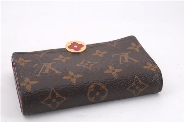 Auth Louis Vuitton Monogram Portefeuille Flor Compact Wallet M64588 Pink 0346F