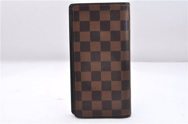 Authentic Louis Vuitton Damier Portefeuille Brazza Long Wallet N63168 Box 0348F