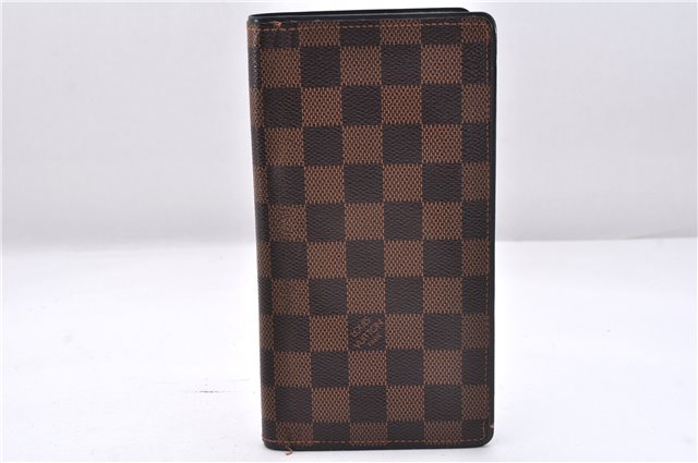 Authentic Louis Vuitton Damier Portefeuille Brazza Long Wallet N63168 Box 0348F