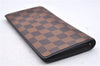 Authentic Louis Vuitton Damier Portefeuille Brazza Long Wallet N63168 Box 0348F