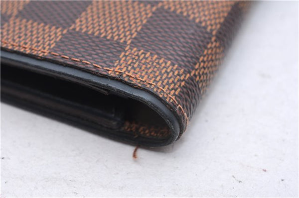 Authentic Louis Vuitton Damier Portefeuille Brazza Long Wallet N63168 Box 0348F