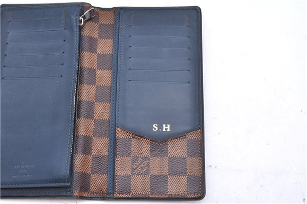 Authentic Louis Vuitton Damier Portefeuille Brazza Long Wallet N63168 Box 0348F