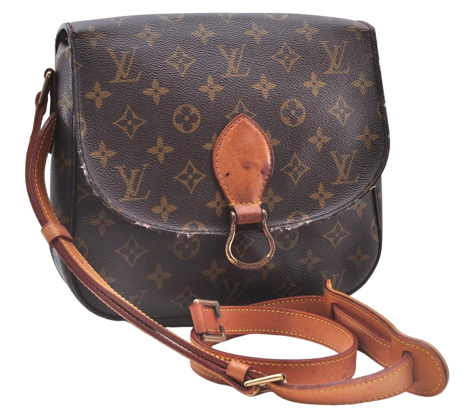 Auth Louis Vuitton Monogram Saint Cloud GM Shoulder Cross Bag M51242 Junk 0351E