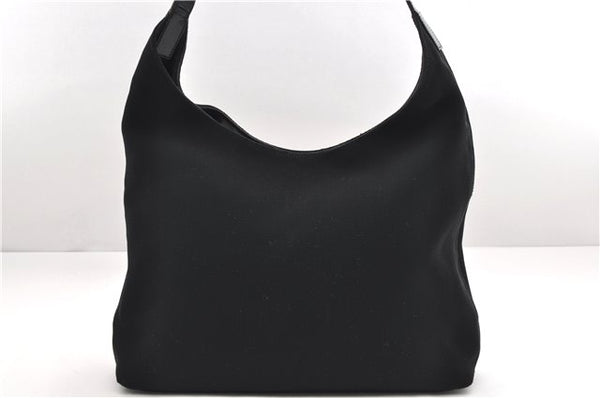 Authentic GUCCI Shoulder Tote Bag Nylon Enamel 0013297 Black 0353E