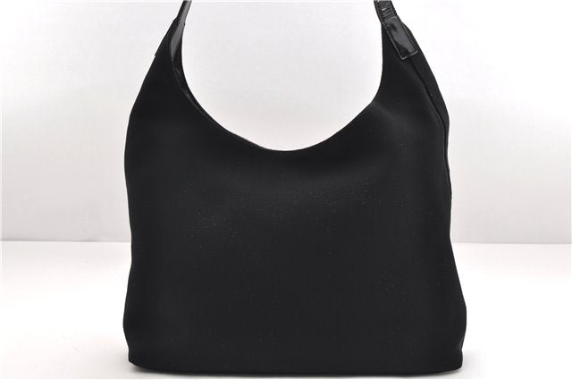 Authentic GUCCI Shoulder Tote Bag Nylon Enamel 0013297 Black 0353E