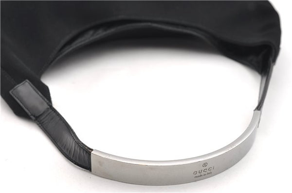 Authentic GUCCI Shoulder Tote Bag Nylon Enamel 0013297 Black 0353E