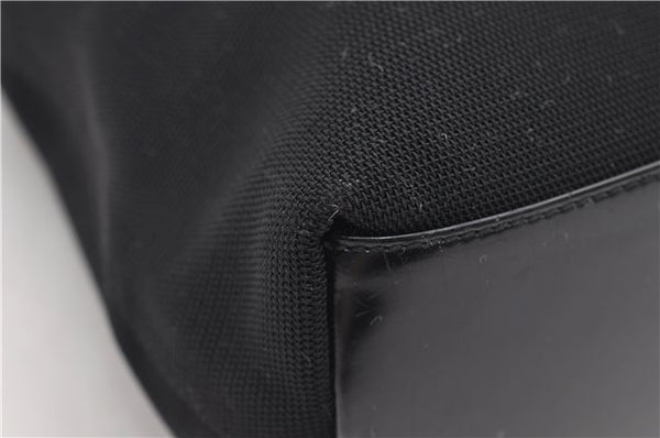 Authentic GUCCI Shoulder Tote Bag Nylon Enamel 0013297 Black 0353E