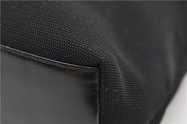 Authentic GUCCI Shoulder Tote Bag Nylon Enamel 0013297 Black 0353E