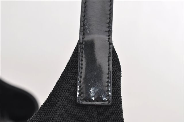 Authentic GUCCI Shoulder Tote Bag Nylon Enamel 0013297 Black 0353E