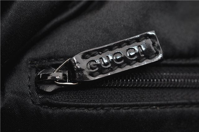 Authentic GUCCI Shoulder Tote Bag Nylon Enamel 0013297 Black 0353E