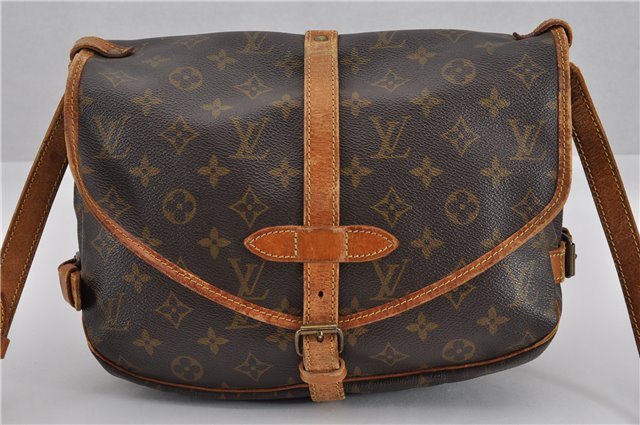 Authentic Louis Vuitton Monogram Saumur 30 Shoulder Cross Bag M42256 LV 0354G