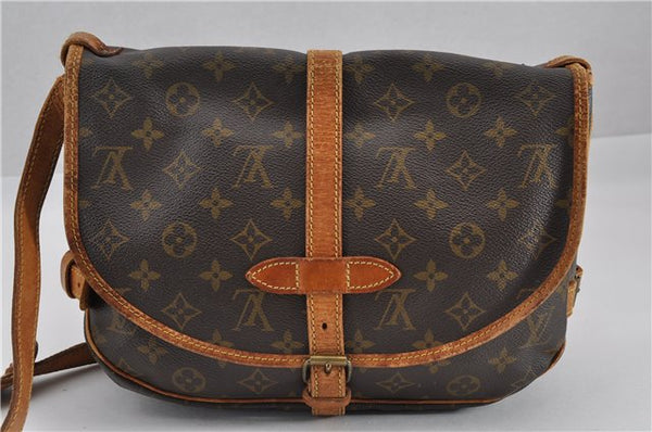 Authentic Louis Vuitton Monogram Saumur 30 Shoulder Cross Bag M42256 LV 0354G
