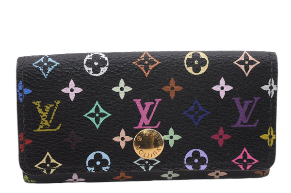 Auth Louis Vuitton Monogram Multicolor Multicles 4 Key Case M93732 Black 0355F