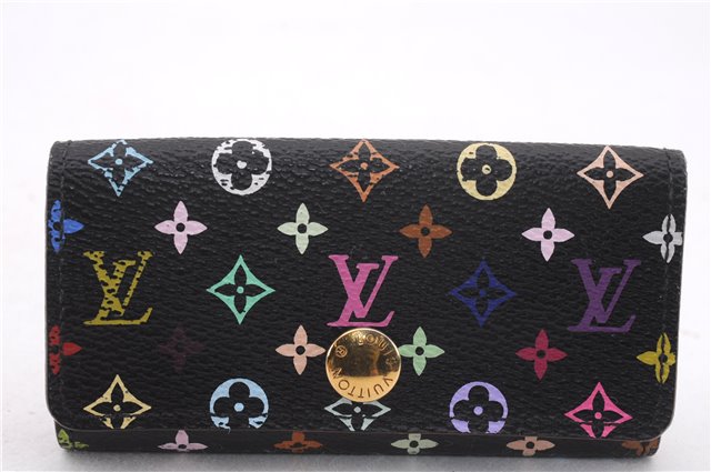 Auth Louis Vuitton Monogram Multicolor Multicles 4 Key Case M93732 Black 0355F