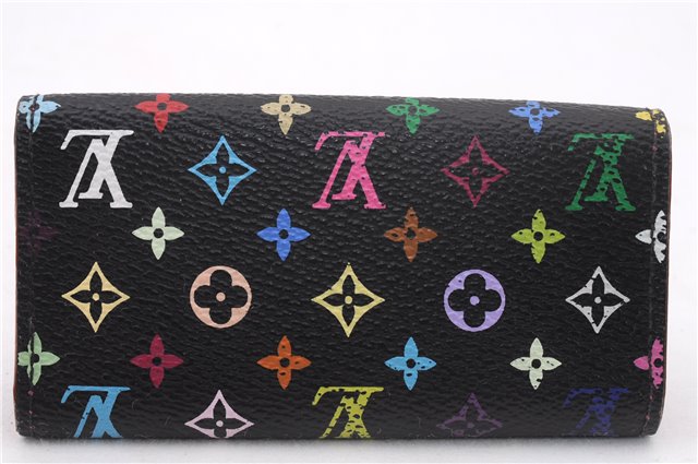 Auth Louis Vuitton Monogram Multicolor Multicles 4 Key Case M93732 Black 0355F