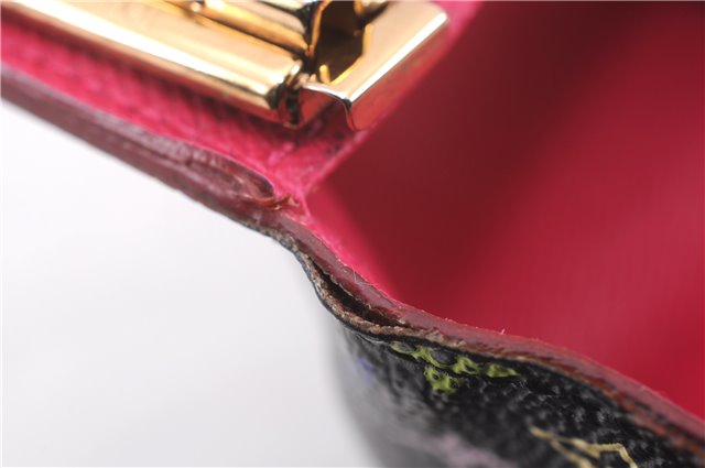 Auth Louis Vuitton Monogram Multicolor Multicles 4 Key Case M93732 Black 0355F
