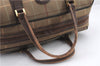 Authentic Burberrys Vintage Check Canvas Travel Boston Bag Green 0356D