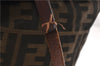Authentic FENDI Vintage Zucca Shoulder Tote Bag Nylon Leather Brown 0356G