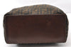 Authentic FENDI Vintage Zucca Shoulder Tote Bag Nylon Leather Brown 0356G