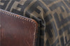 Authentic FENDI Vintage Zucca Shoulder Tote Bag Nylon Leather Brown 0356G