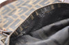 Authentic FENDI Vintage Zucca Shoulder Tote Bag Nylon Leather Brown 0356G
