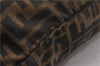 Authentic FENDI Vintage Zucca Shoulder Tote Bag Nylon Leather Brown 0356G