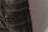 Authentic FENDI Vintage Zucca Shoulder Tote Bag Nylon Leather Brown 0356G