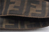 Authentic FENDI Vintage Zucca Shoulder Tote Bag Nylon Leather Brown 0356G