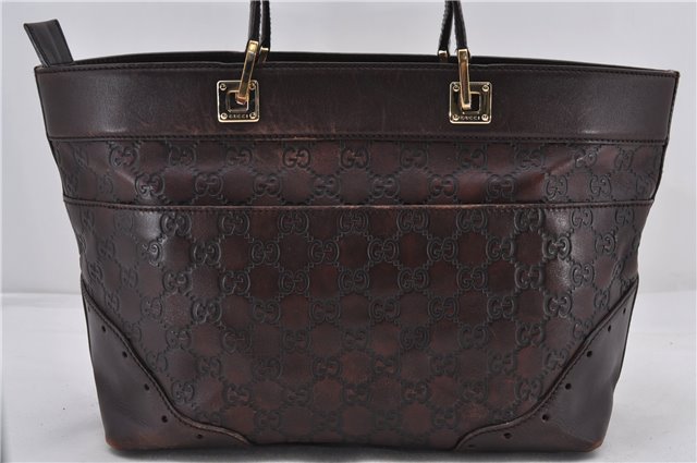 Authentic GUCCI Guccissima Shoulder Tote Bag GG Leather 145993 Brown 0357E