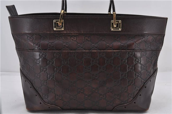 Authentic GUCCI Guccissima Shoulder Tote Bag GG Leather 145993 Brown 0357E