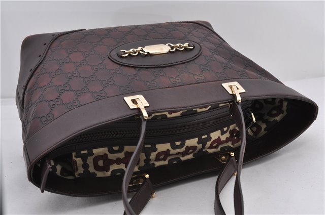 Authentic GUCCI Guccissima Shoulder Tote Bag GG Leather 145993 Brown 0357E