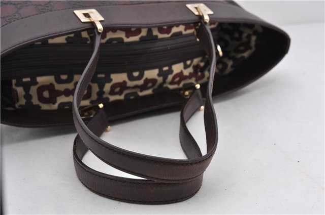 Authentic GUCCI Guccissima Shoulder Tote Bag GG Leather 145993 Brown 0357E