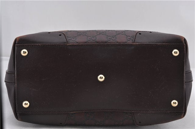 Authentic GUCCI Guccissima Shoulder Tote Bag GG Leather 145993 Brown 0357E