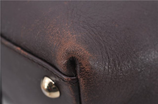 Authentic GUCCI Guccissima Shoulder Tote Bag GG Leather 145993 Brown 0357E