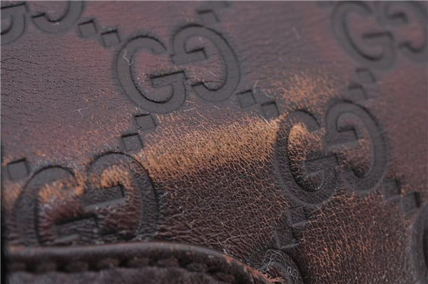 Authentic GUCCI Guccissima Shoulder Tote Bag GG Leather 145993 Brown 0357E