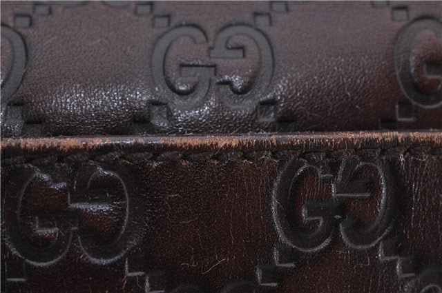 Authentic GUCCI Guccissima Shoulder Tote Bag GG Leather 145993 Brown 0357E