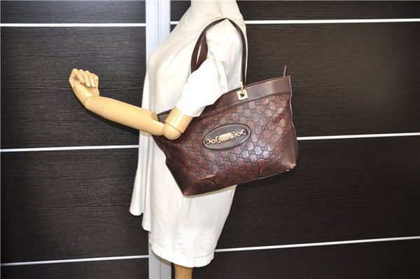 Authentic GUCCI Guccissima Shoulder Tote Bag GG Leather 145993 Brown 0357E