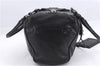 Authentic BALENCIAGA Boxy Hand Boston Bag Leather 168035 Black 0358E