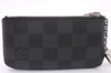 Authentic Louis Vuitton Damier Graphite Pochette Cles Coin Case N60155 Box 0358F