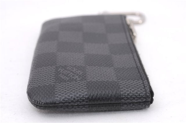Authentic Louis Vuitton Damier Graphite Pochette Cles Coin Case N60155 Box 0358F