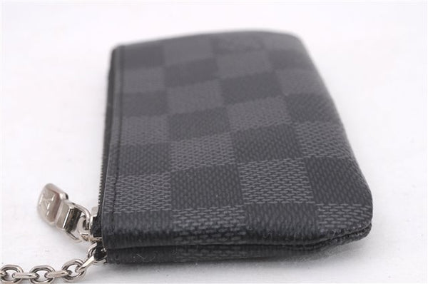 Authentic Louis Vuitton Damier Graphite Pochette Cles Coin Case N60155 Box 0358F