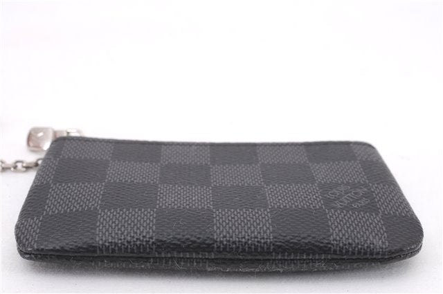 Authentic Louis Vuitton Damier Graphite Pochette Cles Coin Case N60155 Box 0358F