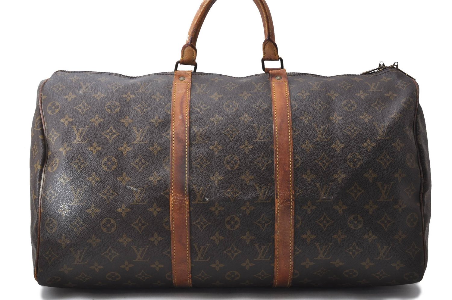 Authentic Louis Vuitton Monogram Keepall 50 Boston Bag M41426 LV Junk 0359D