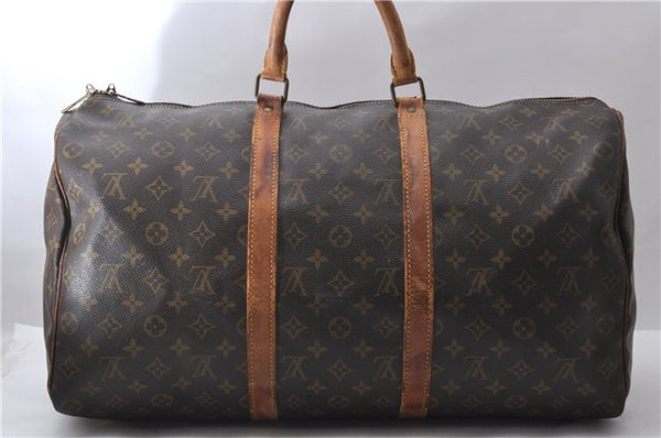 Authentic Louis Vuitton Monogram Keepall 50 Boston Bag M41426 LV Junk 0359D