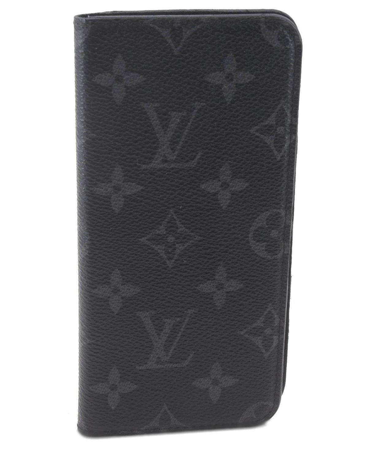Authentic Louis Vuitton Monogram Eclipse Folio iPhone 7+ Case M62641 LV 0361D