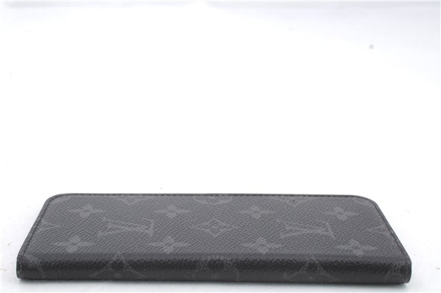 Authentic Louis Vuitton Monogram Eclipse Folio iPhone 7+ Case M62641 LV 0361D