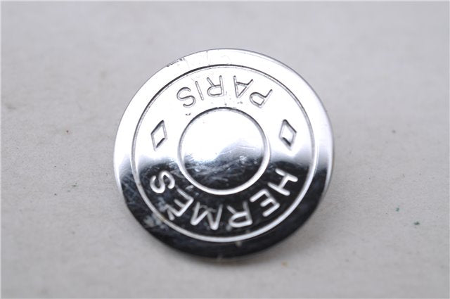 Authentic HERMES BIJOUTERIE FANTASIE Sellier Earrings Silver 0362D