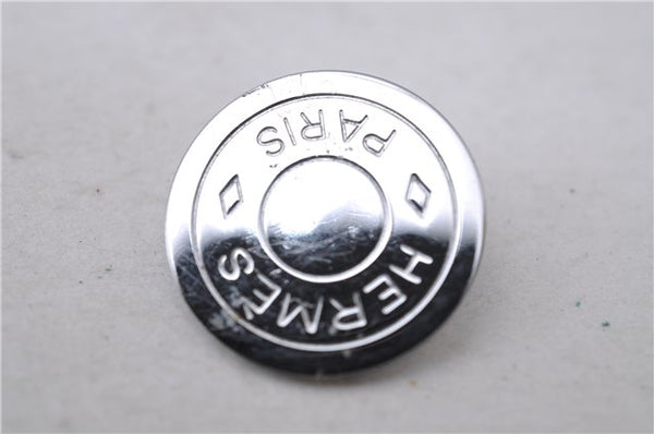 Authentic HERMES BIJOUTERIE FANTASIE Sellier Earrings Silver 0362D