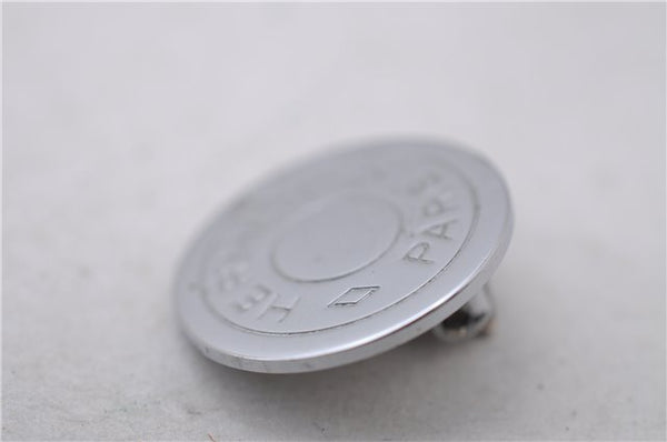 Authentic HERMES BIJOUTERIE FANTASIE Sellier Earrings Silver 0362D